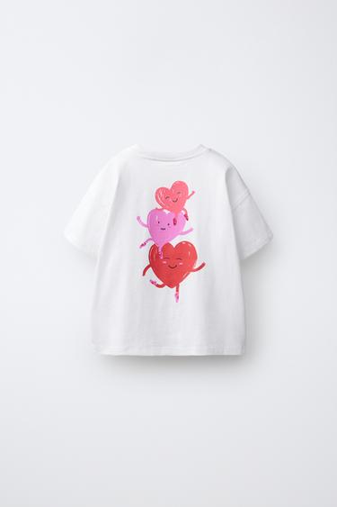 HEART PRINT T-SHIRT — White 2
