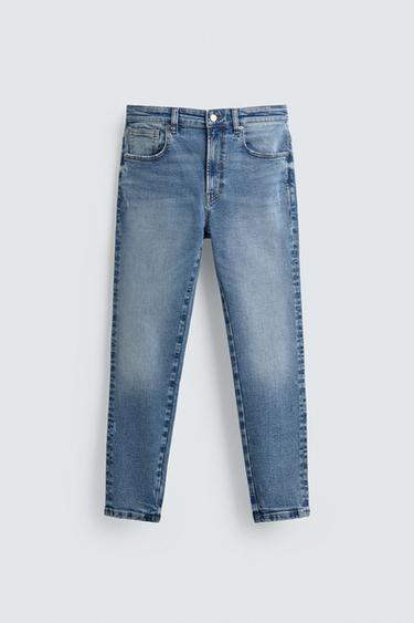 SKINNY CROPPED FIT JEANS - Mid-blue by Zara