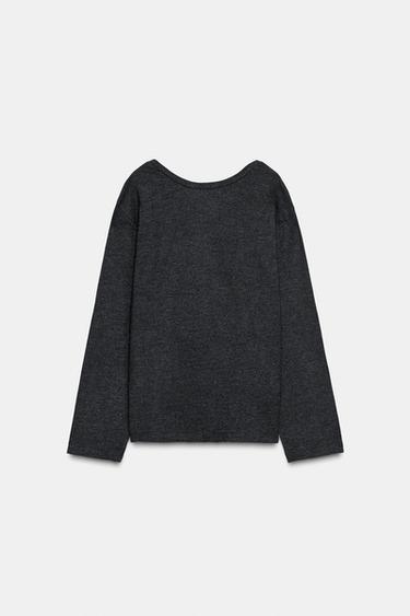 SOFT TOP WITH DRAPED BACK - Dark grey marl by Zara - Image 4
