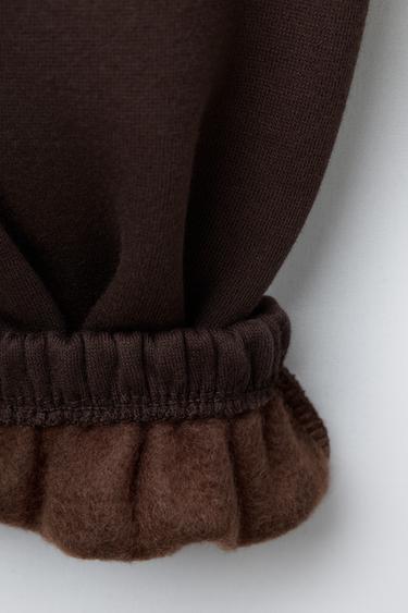 PANTALON BALLON AVEC DOUBLURE POLAIRE - Chocolat de Zara - Image 3