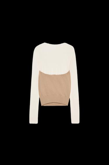 CONTRAST CORSET T-SHIRT - Mid-camel by Zara