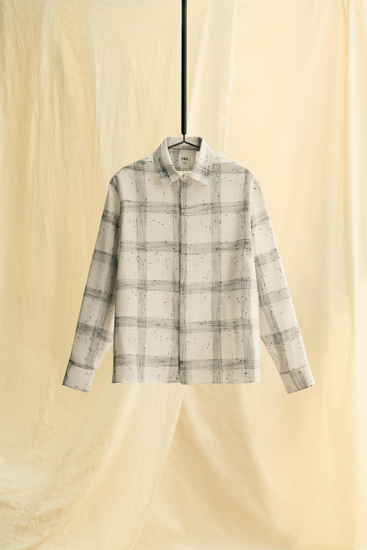LIMITED EDITION TEXTURED CHECK OVERSHIRT - Black / White by Zara