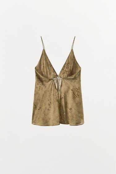 TOP À BRETELLES IMPRIMÉ - Multicolore de Zara - Image 5