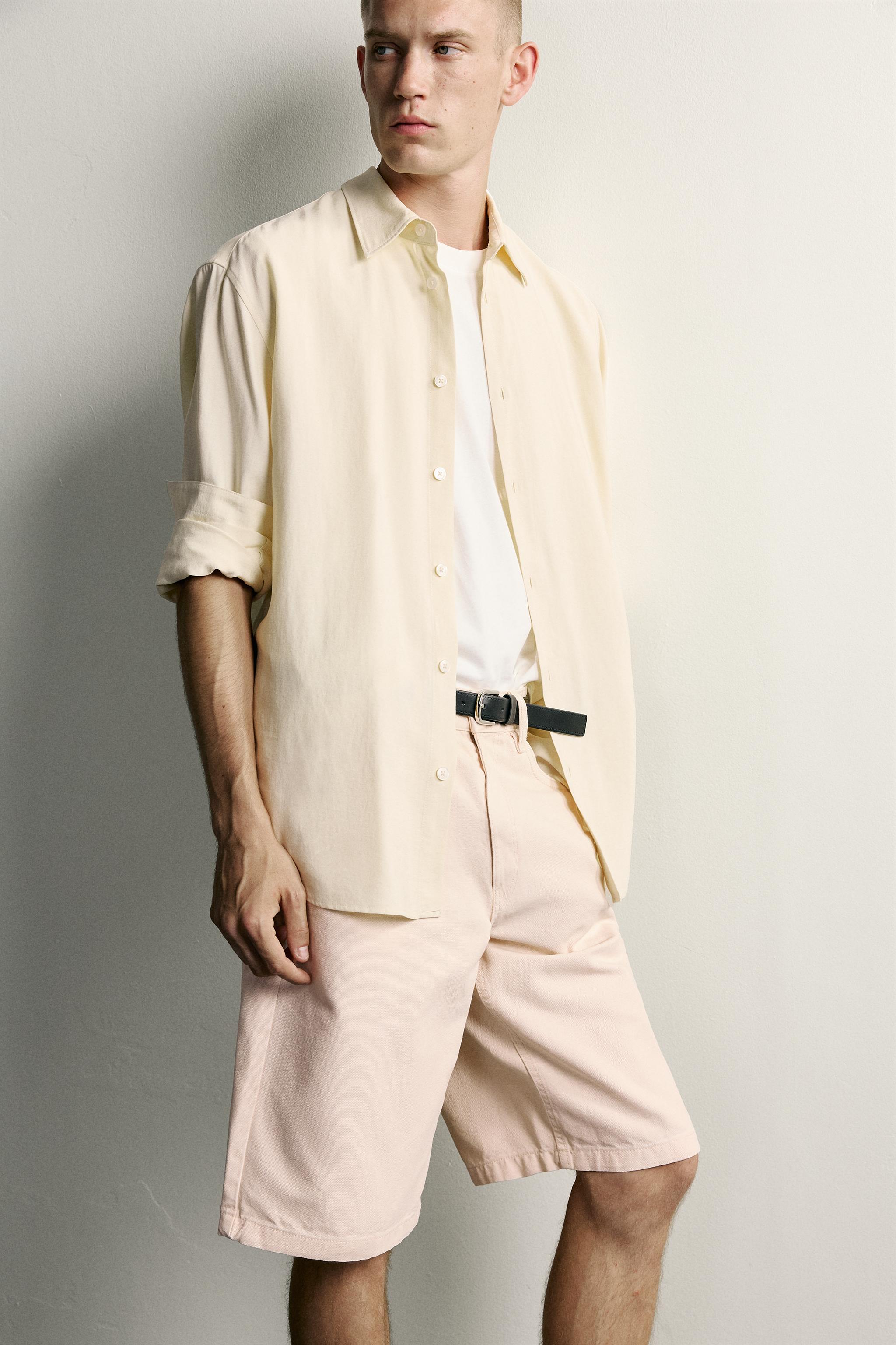 Zara RELAXED FIT DENIM BERMUDA görsel 5