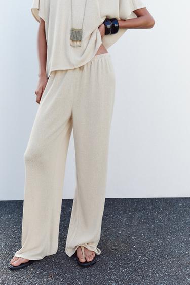 RUSTIC STRAIGHT-LEG TROUSERS - Light beige de Zara - Image 1
