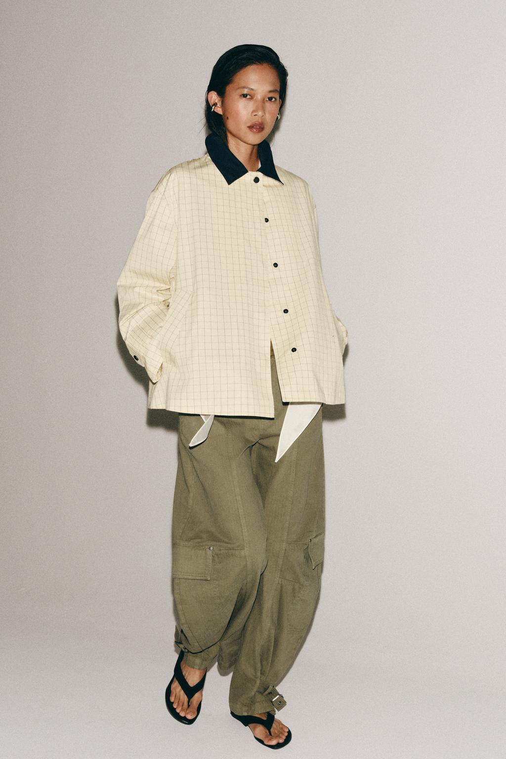 ZW COLLECTION CONTRAST COLLAR PLAID JACKET - image 2
