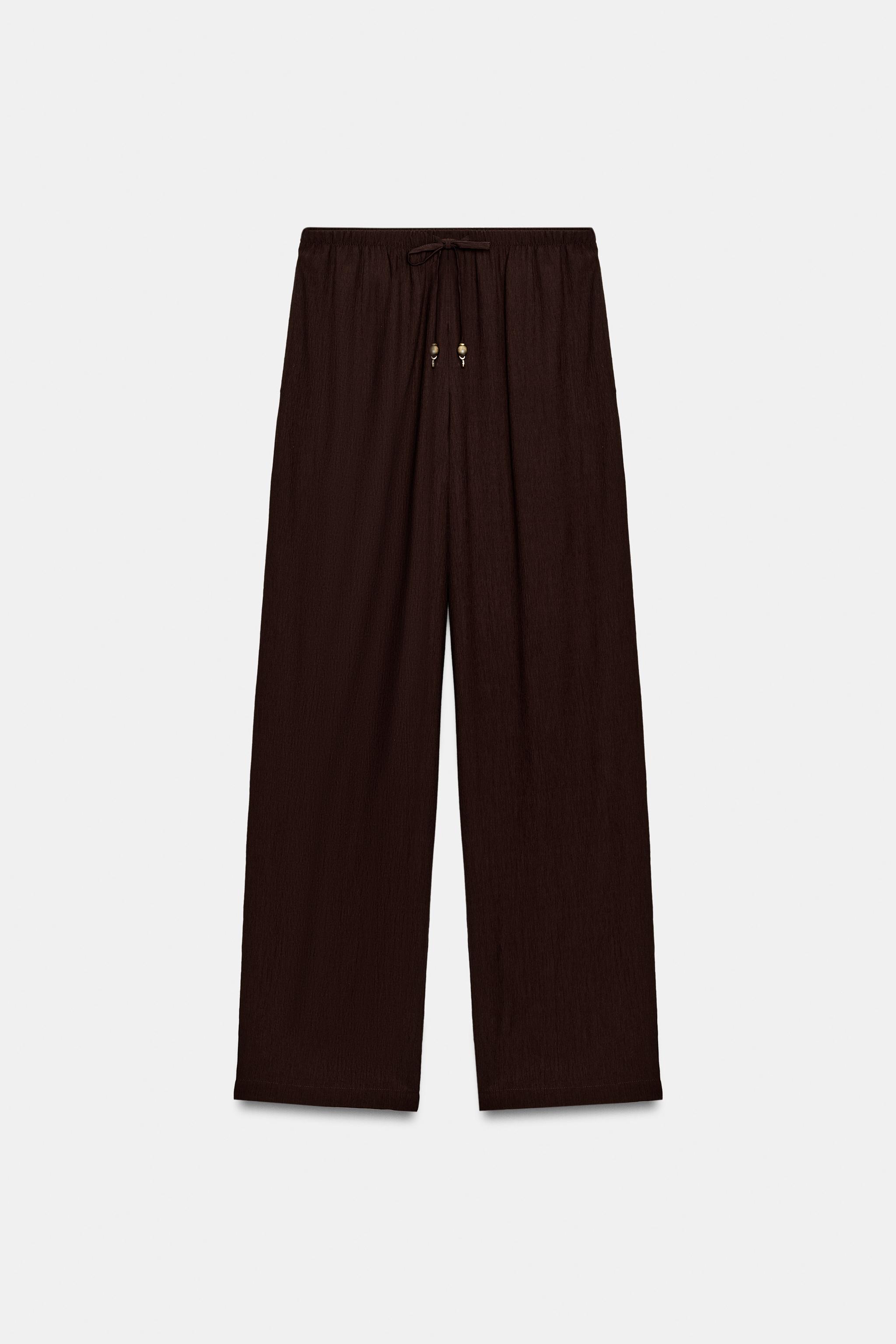 Zara Dökümlü Düz Pantolon görsel 5