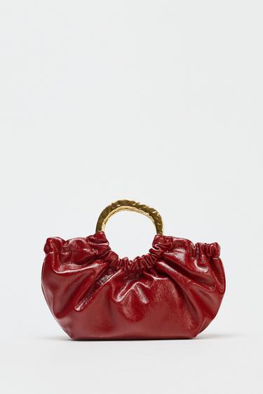 SAC SEAU FRONCÉ - Rouge de Zara - Image 1
