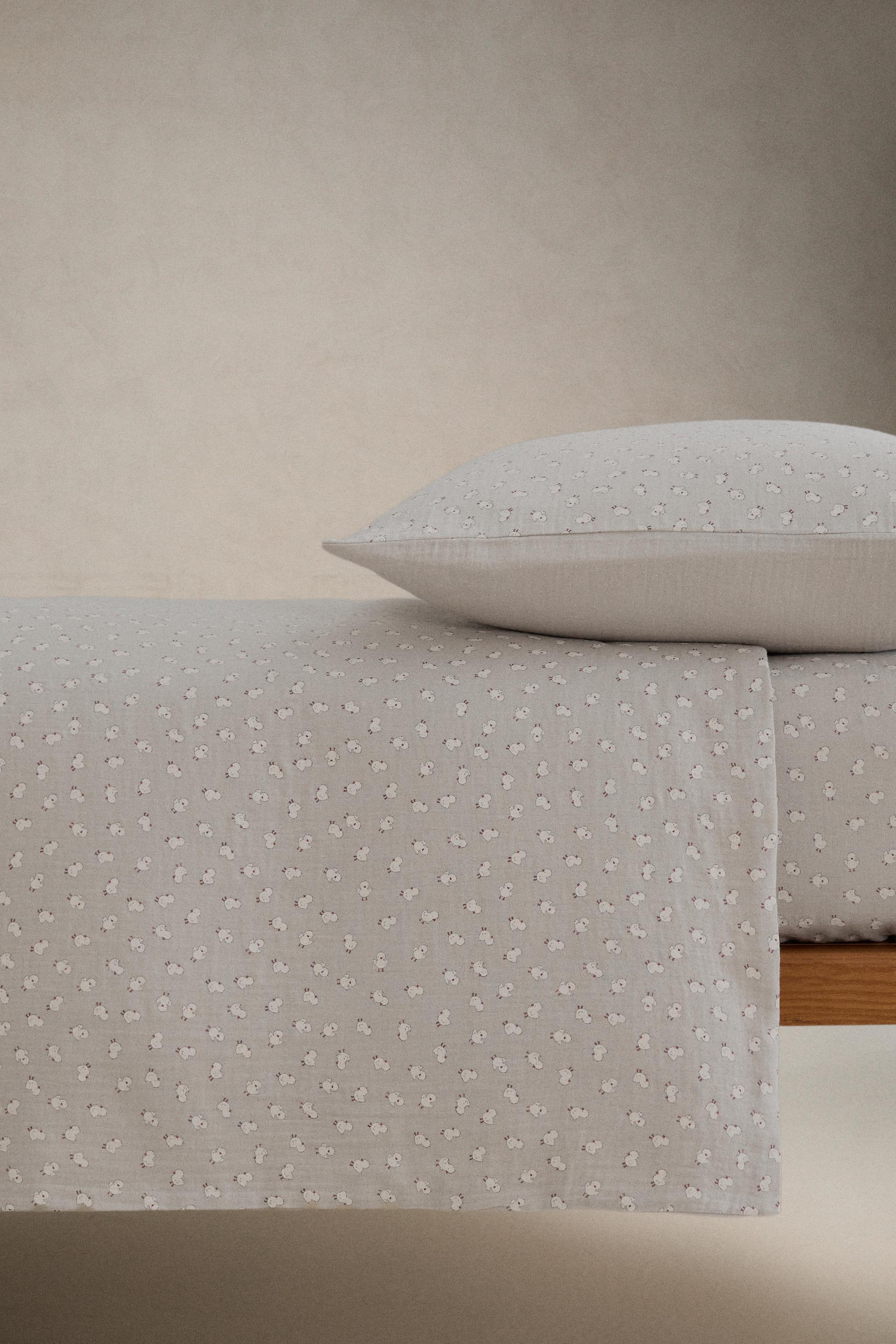 DRAP-HOUSSE ENFANT COTON GAZE POUSSINS