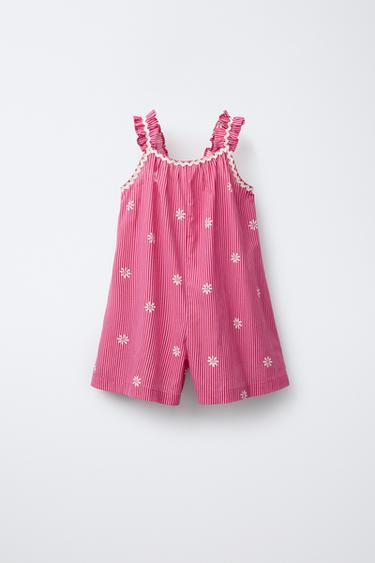 WAVED STRIPE PLAYSUIT - Fuchsia by Zara - Image 0