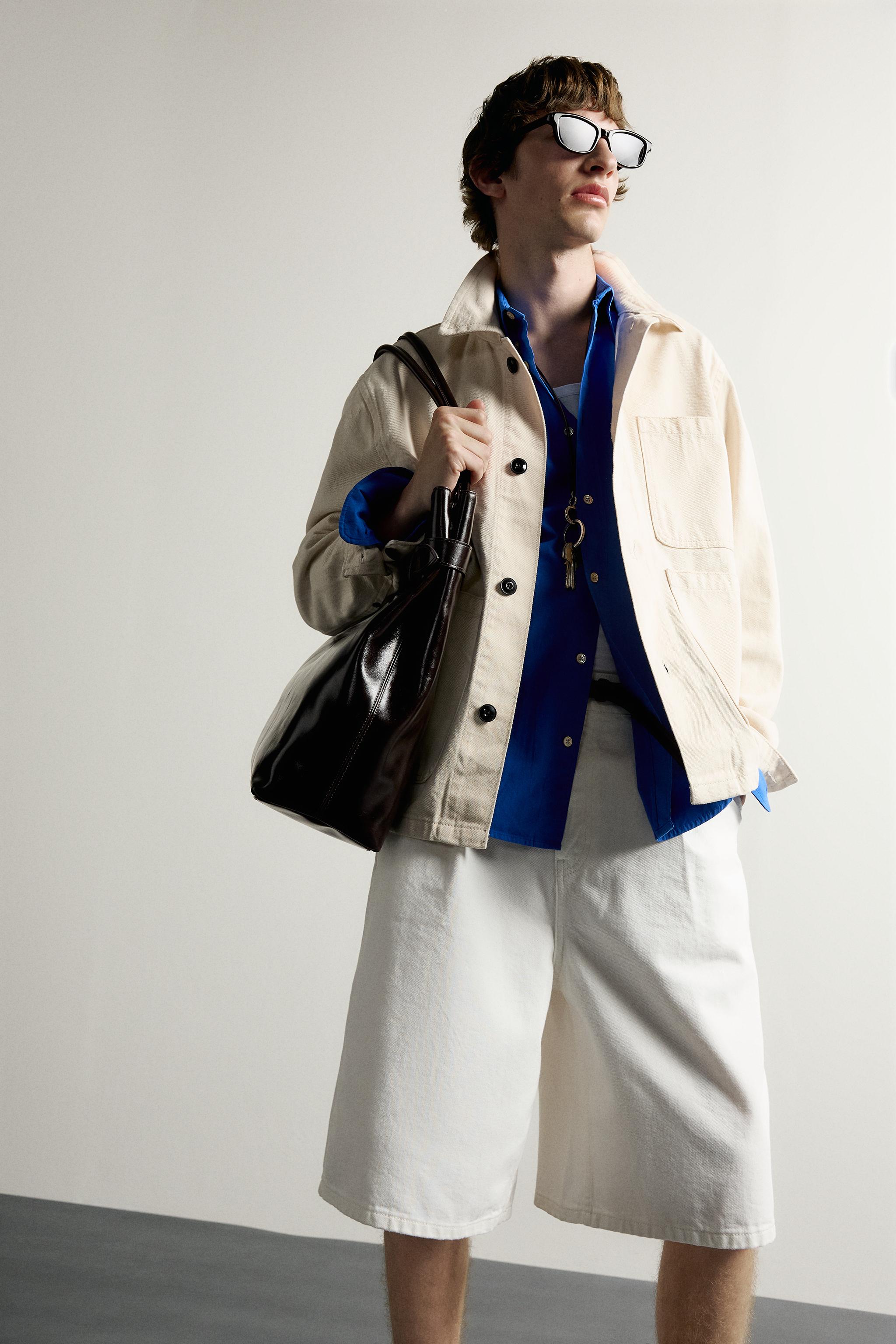 Zara CEPLİ RELAXED FIT İNCE CEKET görsel 6