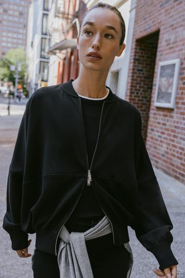 VESTE BOMBER INTERLOCK - Noir de Zara - Image 2