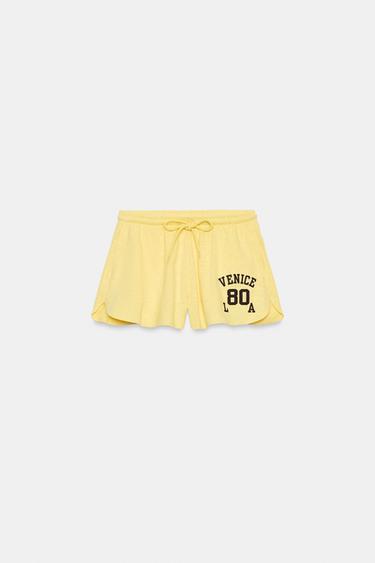 SLUB KNIT SHORTS WITH DRAWSTRING - Light yellow by Zara - Image 5