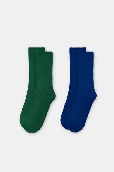 2-PACK OF PLAIN RIBBED SOCKS - Blue by Zara - Image 0