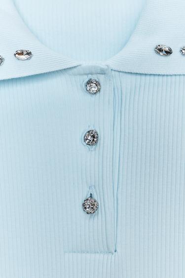 POLO CUELLO JOYA RIB - Azul de Zara