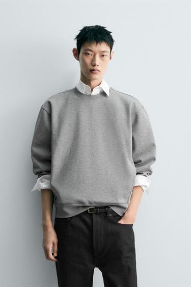 INTERLOCK POCKET SWEATSHIRT - Grey marl by Zara