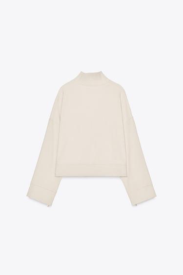 ZIP-UP VOLUMINOUS TOP - Ecru by Zara - Image 5
