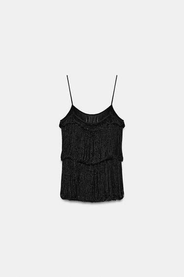 TOP DRAPÉ FANTAISIE ZW COLLECTION - Noir de Zara - Image 5
