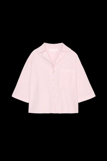 CAMISA CROPPED ZW COLLECTION - Rosa de Zara - Imagen 0