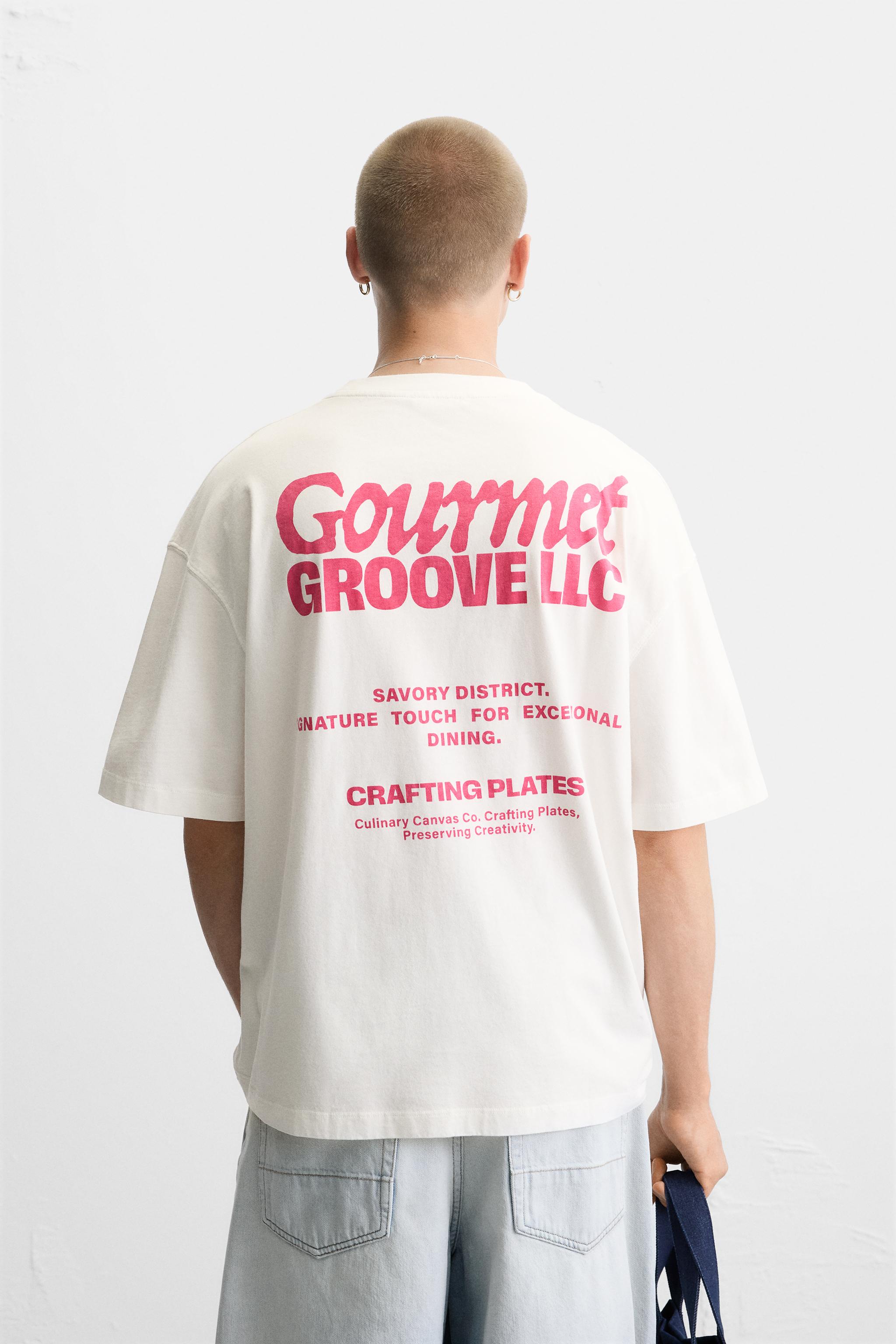 PRINTED TEXT T-SHIRT - Oyster-white | ZARA United States
