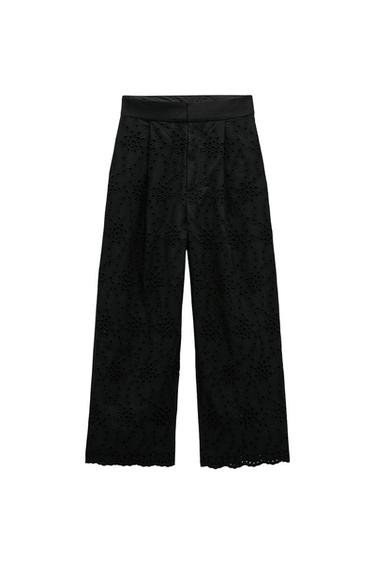 TROUSERS WITH CUTWORK EMBROIDERY
