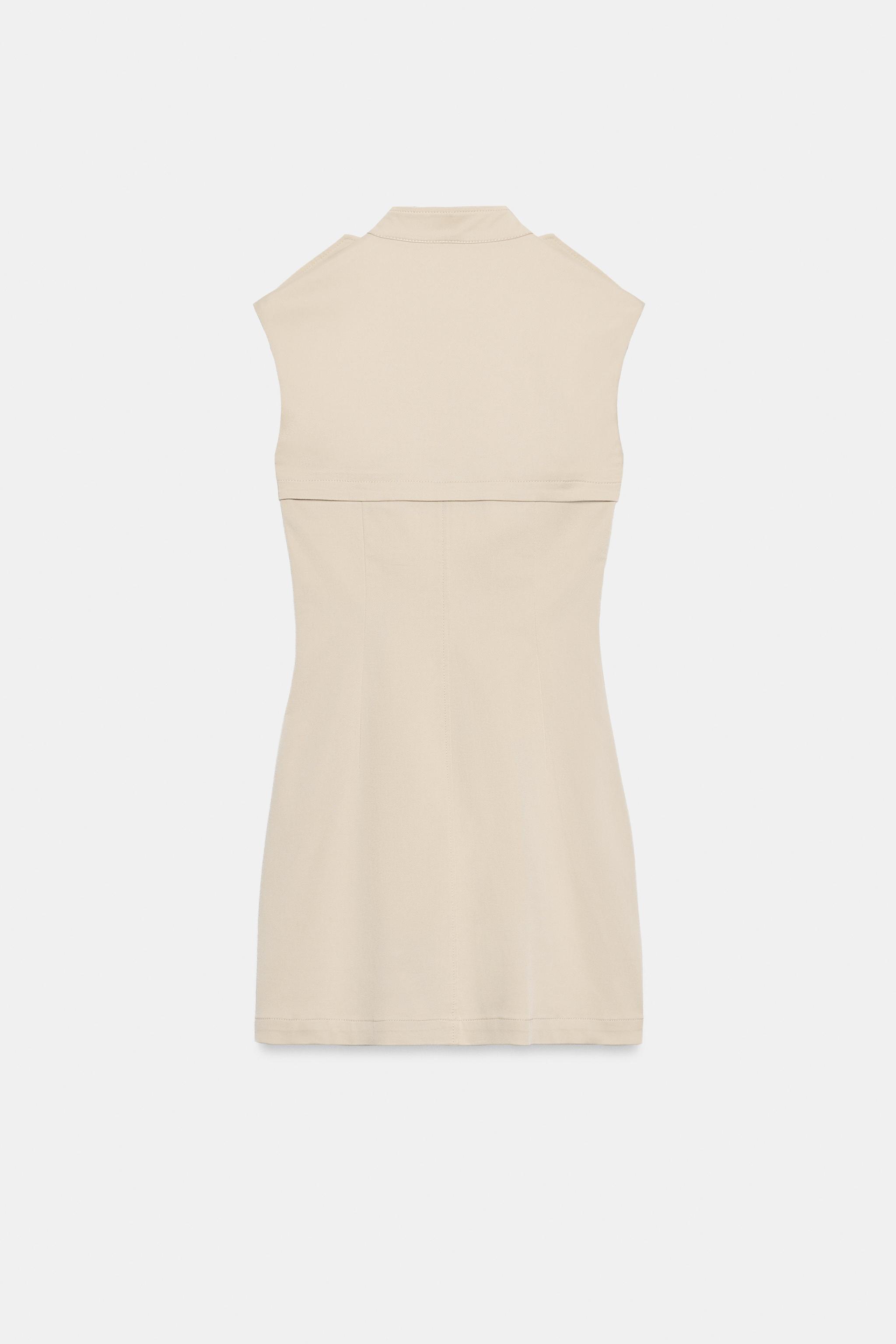 Женские платья Zara TRENCH MINI DRESS WITH SLIT — фото 8