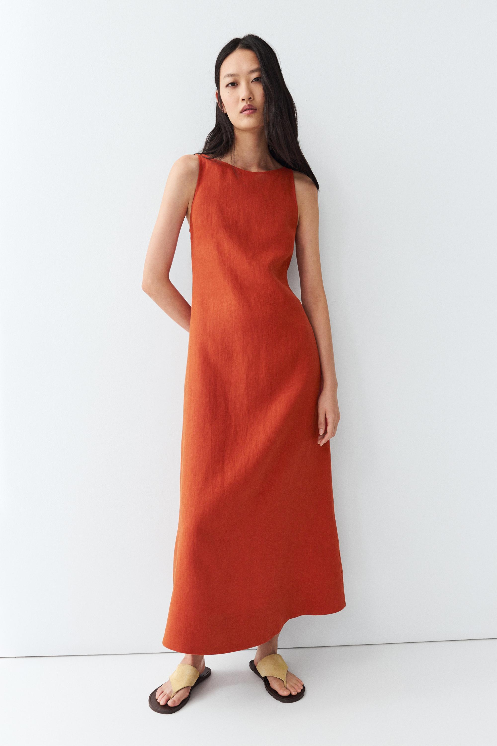 100% linen halter dress