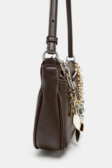 MINI CROSSBODY BAG WITH CHARM DETAIL - Brown by Zara - Image 6