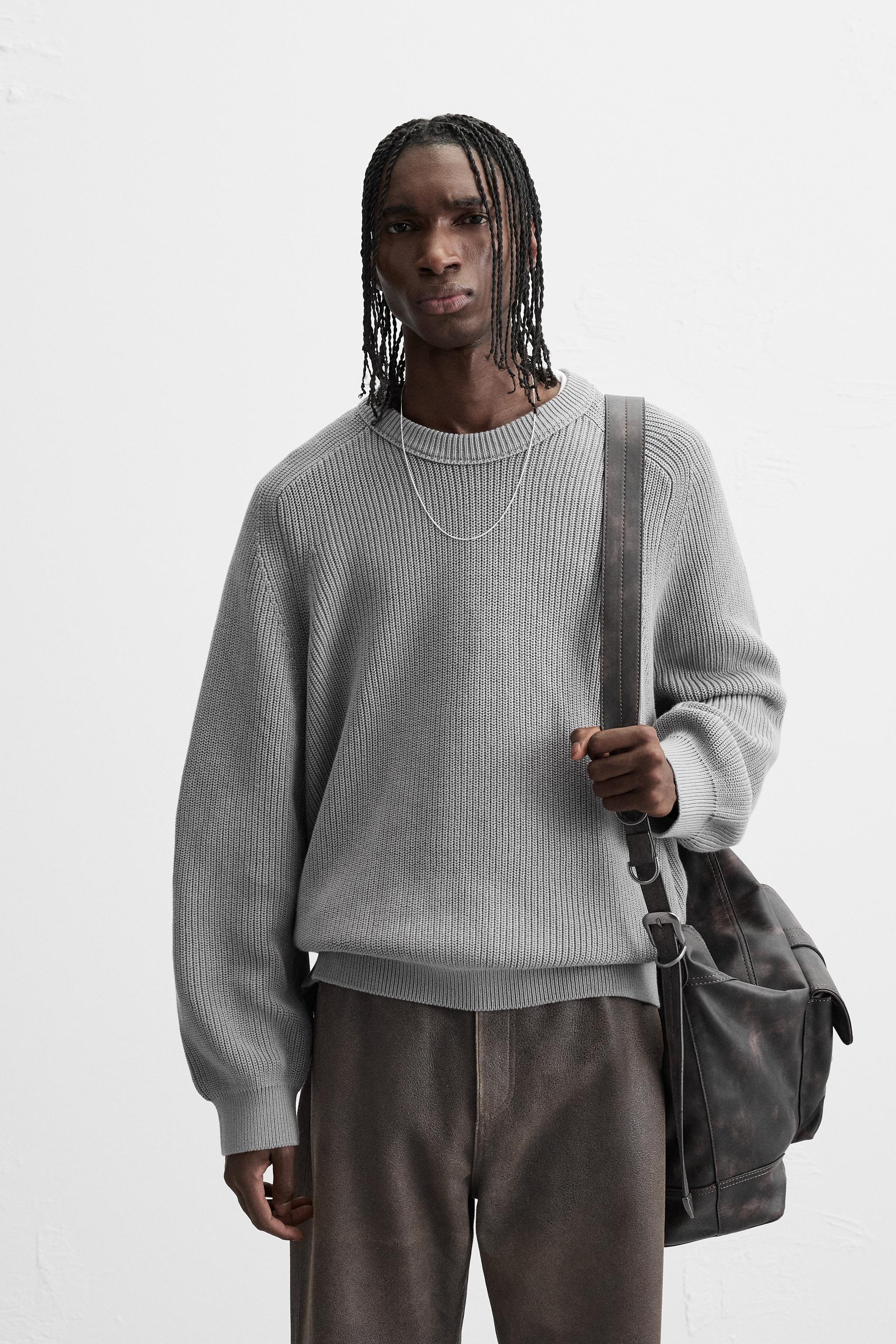 ZARA RELAXED FIT テクスチャー セーター X FANGLU LIN 5755/428 リラックスフィットテクスチャセーター - ストーン | ZARA Japan