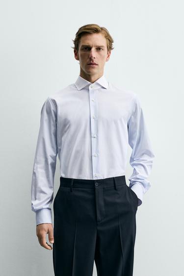 Zara KOŠULJA SLIM KROJA S KONTRASTNIM OVRATNIKOM – prugasto