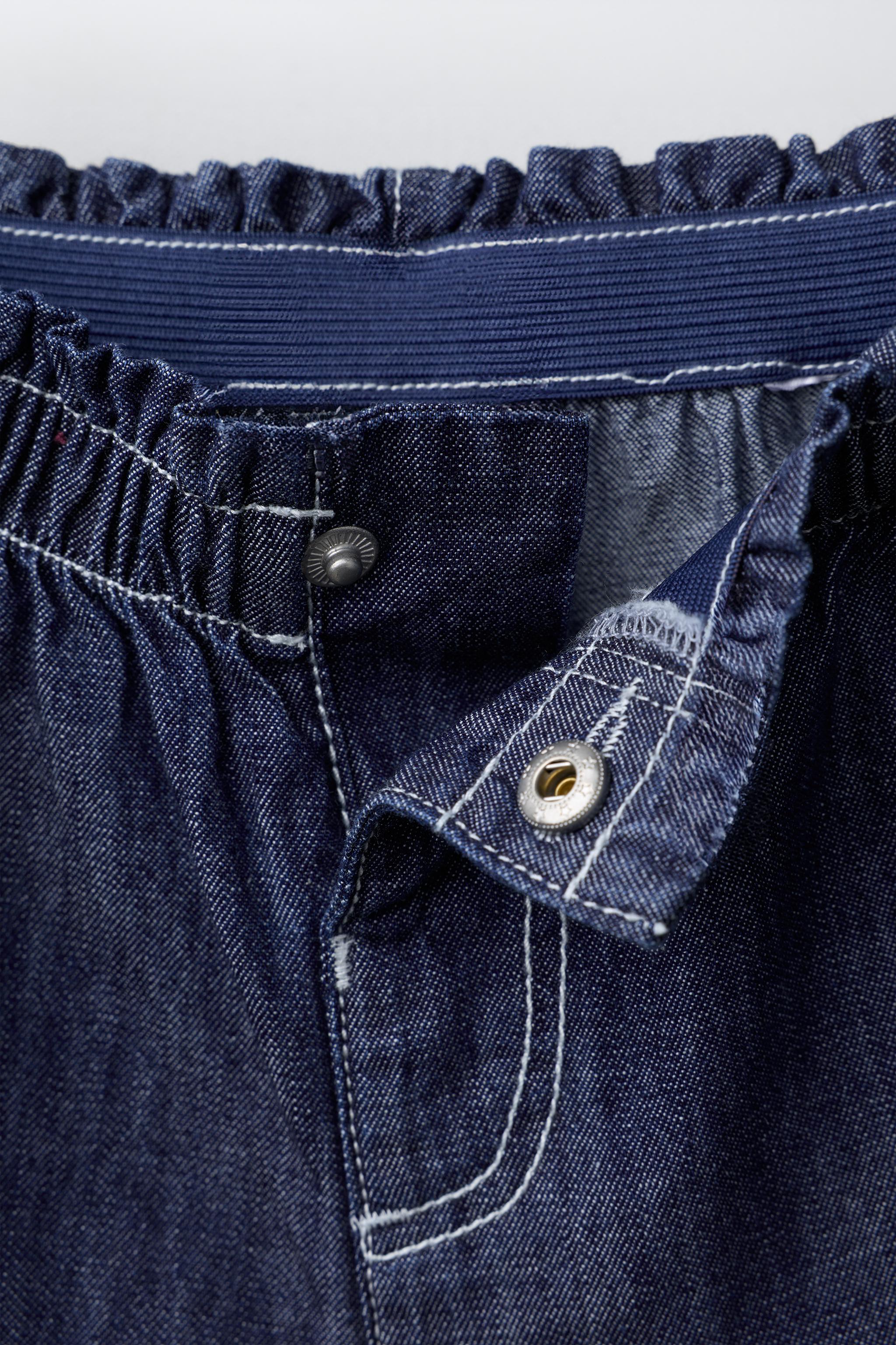 Детские шорты Zara FLOWY EMBROIDERED FLORAL DENIM SHORTS — фото 4