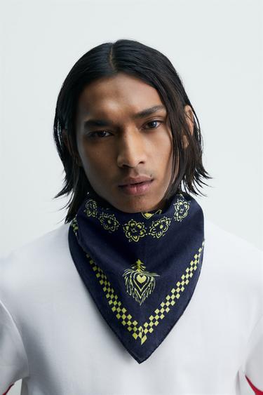 GRAPHIC GEOMETRIC PRINT BANDANA - Navy blue by Zara - Image 0