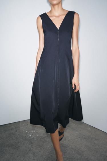 ZARA ねじ込む アシンメトリー丈ワンピース XXL 