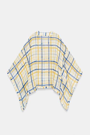 ZW COLLECTION 100% RAMIE CHECK TUNIC - Multicoloured by Zara - Image 6