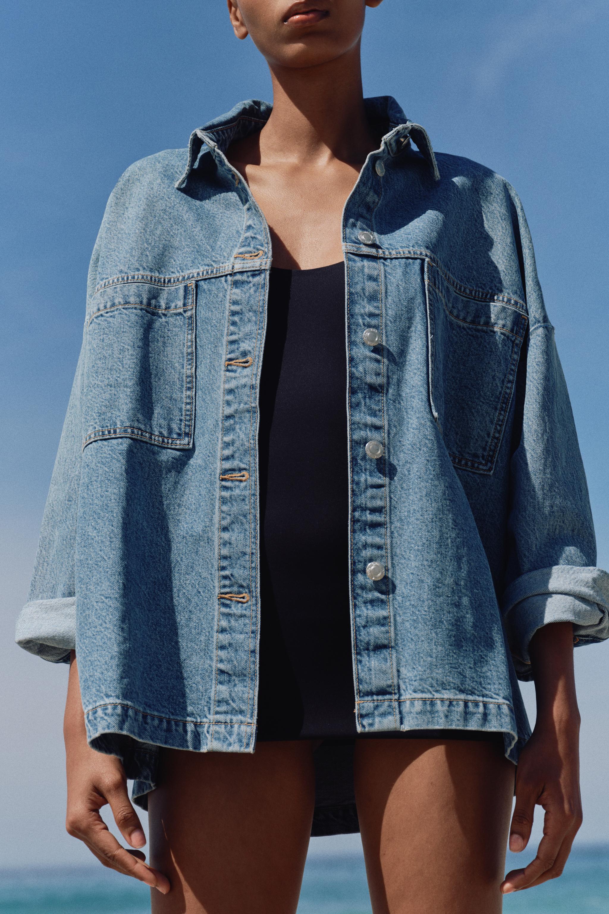 Z1975 PATCH POCKET DENIM JACKET - Mid-blue | ZARA United States