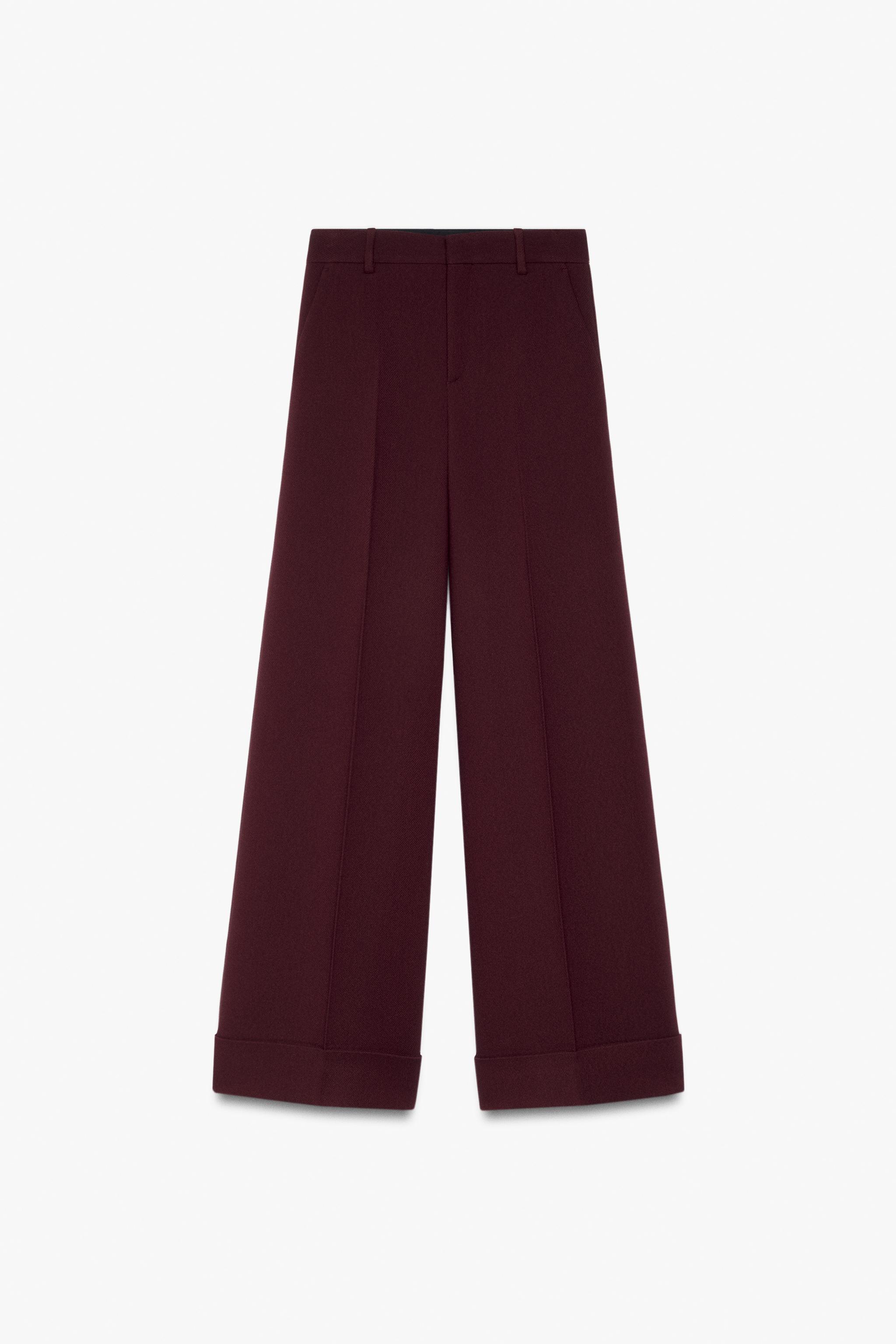 Zw Collection Straight-Leg Cuffed Hem Pants by Zara