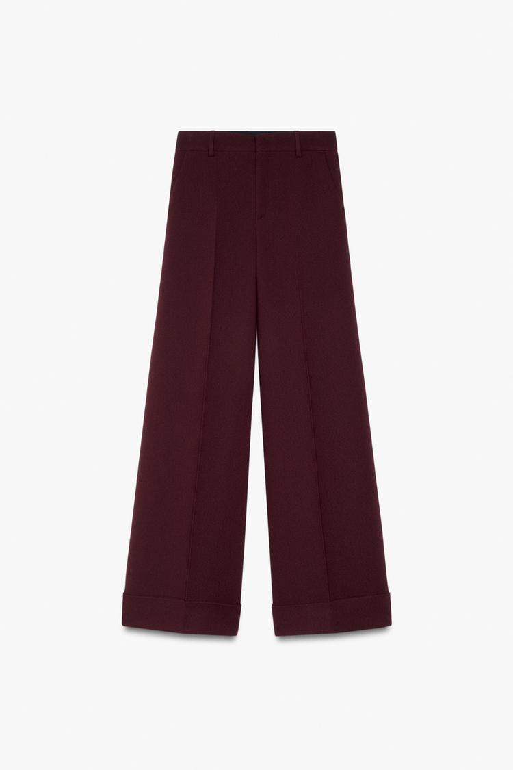 Pantalon recto bajo vuelta zw collection