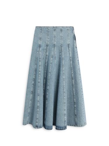 Zara Denim godet midi skirt - Aquamarine