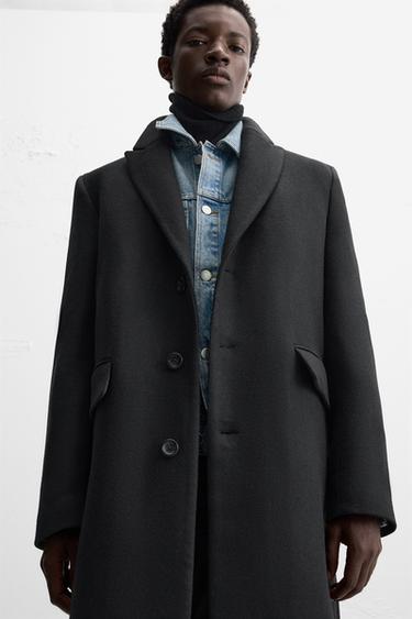 WOOL BLEND COAT - Black by Zara - Image 4