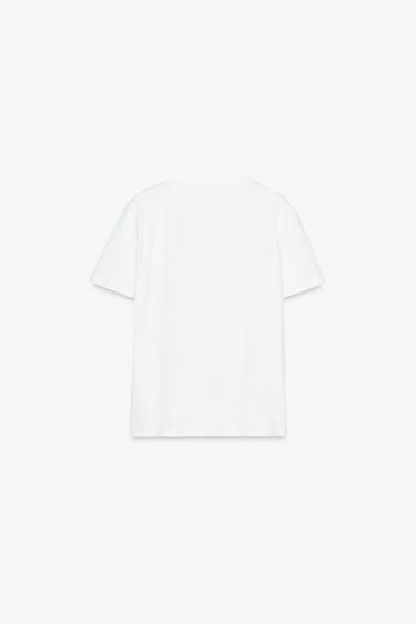 T-SHIRT WITH METALLIC PRINT - Golden by Zara - Image 5