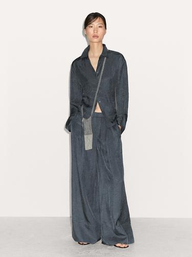Pantalón fluido efecto arrugado - 567 de Zara - Imagen 0