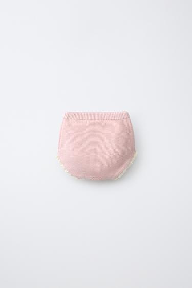 KNIT BRIEFS WITH CONTRAST LACE - Pastel pink by Zara - Image 1