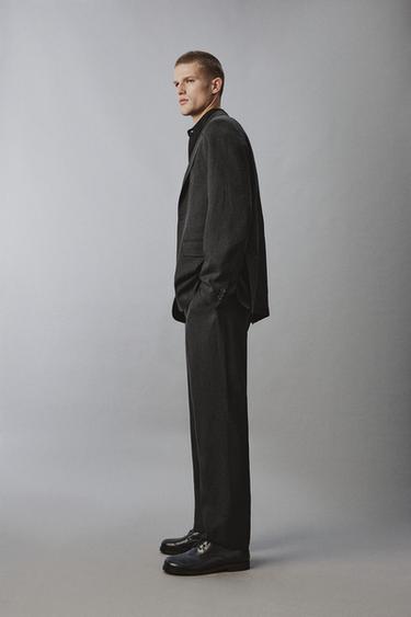 VISCOSE HEMP SUIT TROUSERS - Black by Zara - Image 3