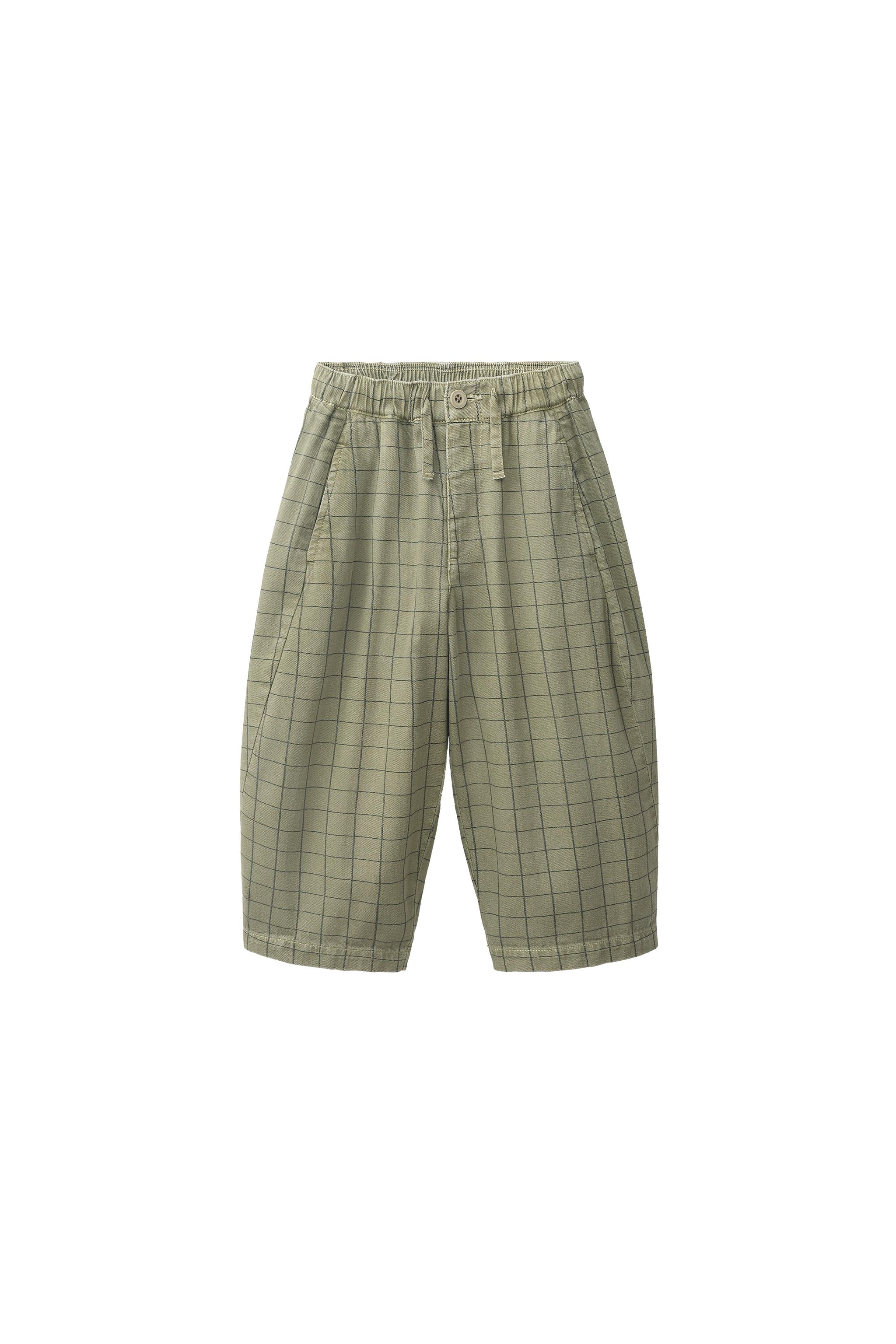 COMFY CHECK BAGGY TROUSERS - Mid-green | ZARA Turkey