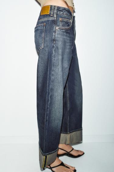 Z1975 RELAXED FIT JEANS WITH TURN-UP HEMS - Indigo by Zara
