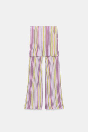 JUPE-PANTALON LONGUE EN MAILLE À RAYURES - Multicolore de Zara - Image 6