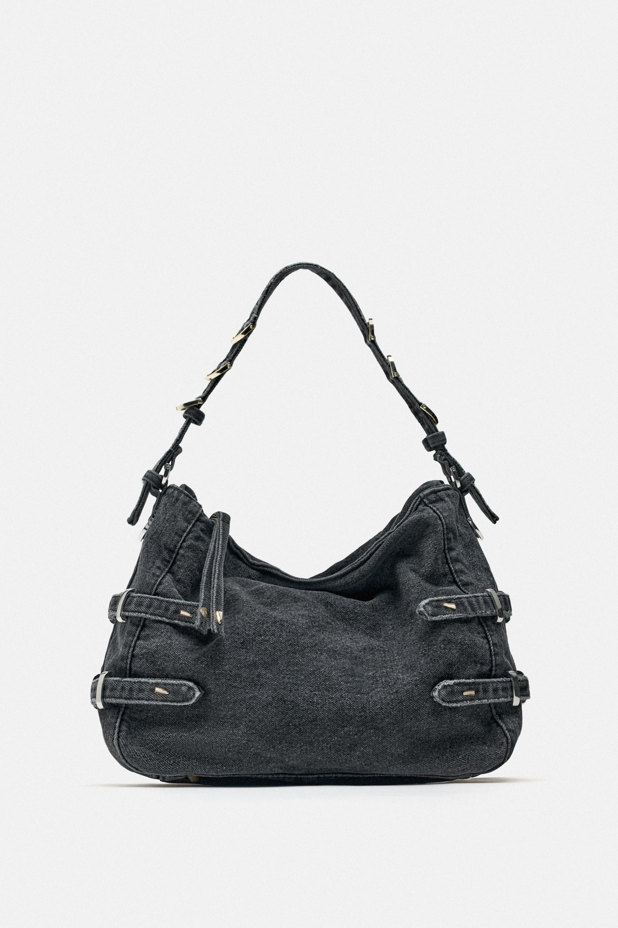 Zara black bucket discount bag