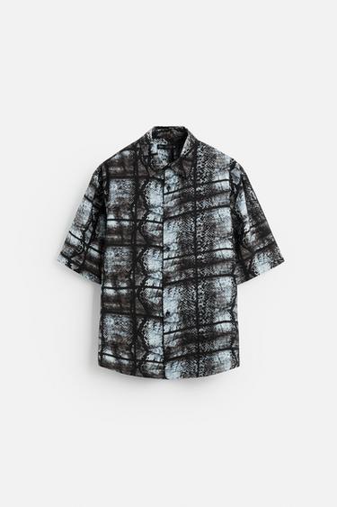 ABSTRACT PRINT SHIRT - Blue by Zara