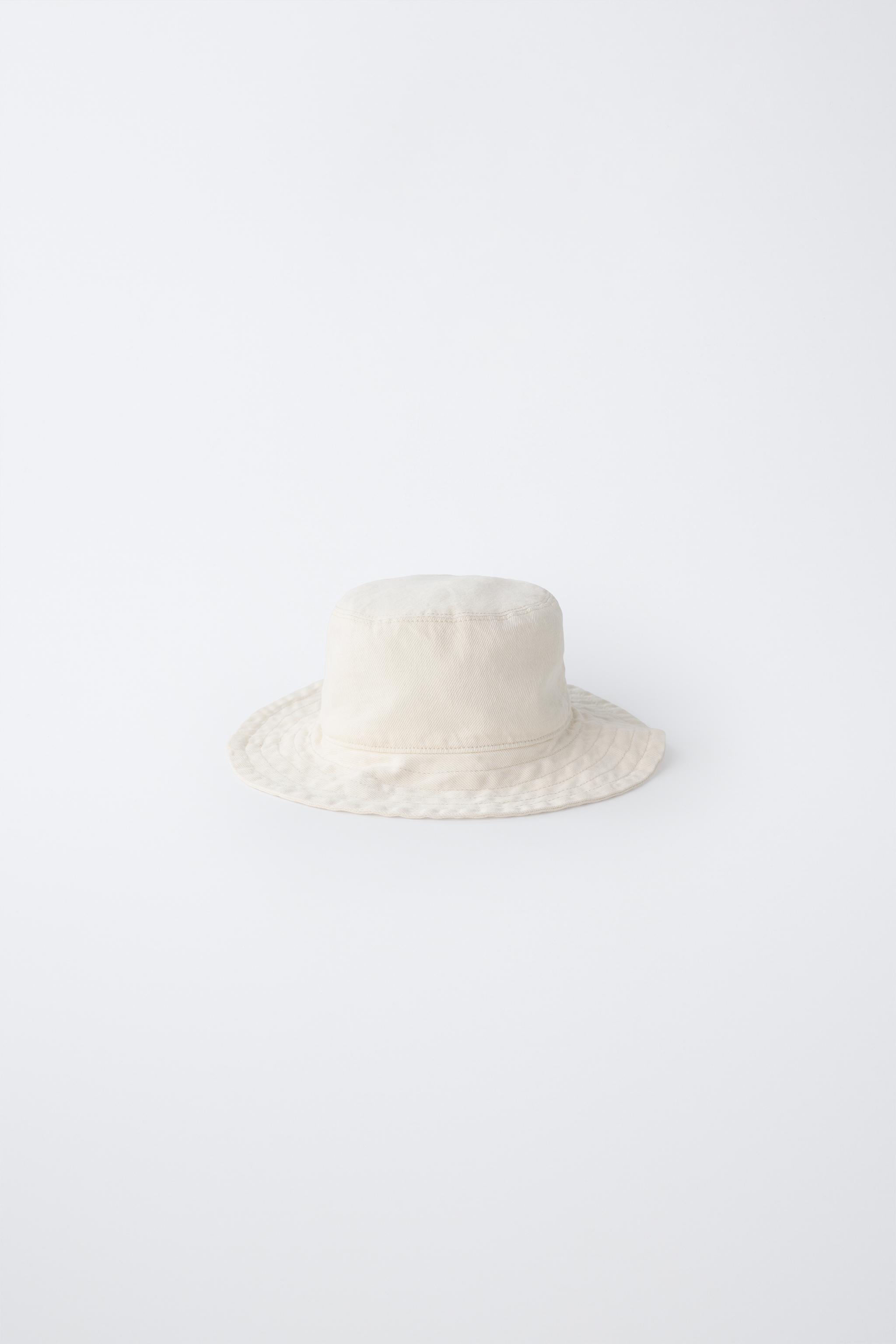 TWILL BUCKET HAT — Light ecru
