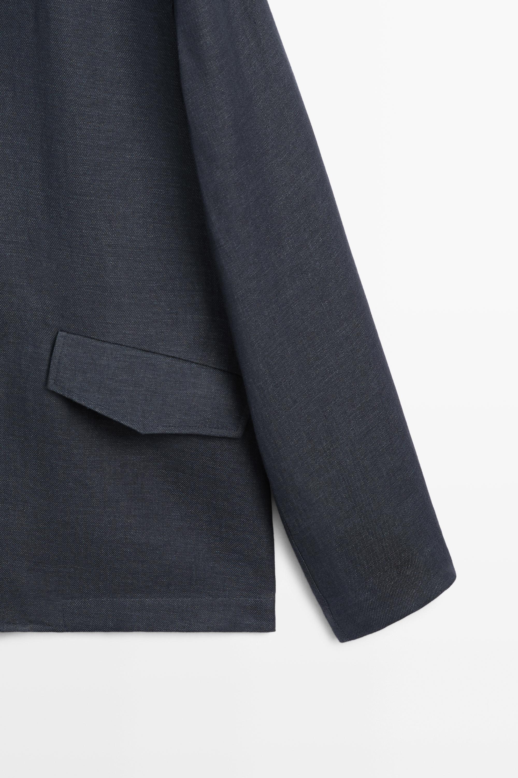 100% linen total look melange overshirt